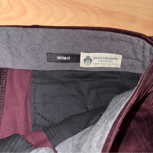 Todd Snyder Burgundy  Italian Corduroy Velvet Sutton Suit Pant Trouser Sz 33/32 - Picture 10 of 15